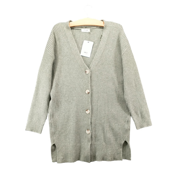 Glassons Ribbed Knit Cardigan Sweater Women's Green Small Polyester Blend W/Tag - Picture 1 of 14